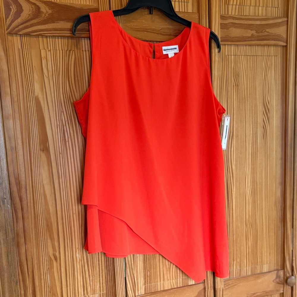 New Bisou Bisou Michele Bohbot Sleeveless Asymmetrical Top Size Large